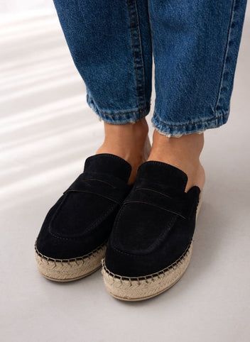 Mules καστόρινα με σχοίνινη σόλα Ragazza 0237 - Μαύρο - thefashionproject.gr - RAGAZZA