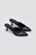 Mules Kitten Heel TFP - Black Matte - thefashionproject.gr - TFP