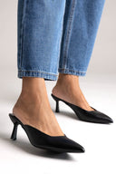 Mules Kitten Heel TFP - Black Matte - thefashionproject.gr - TFP
