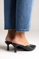 Mules Kitten Heel TFP - Black Matte - thefashionproject.gr - TFP