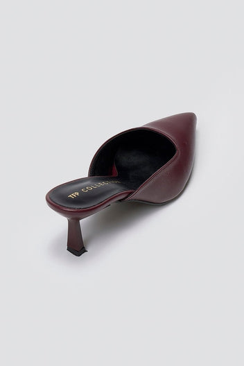Mules Kitten Heel TFP - Bordeaux Matte - thefashionproject.gr - TFP