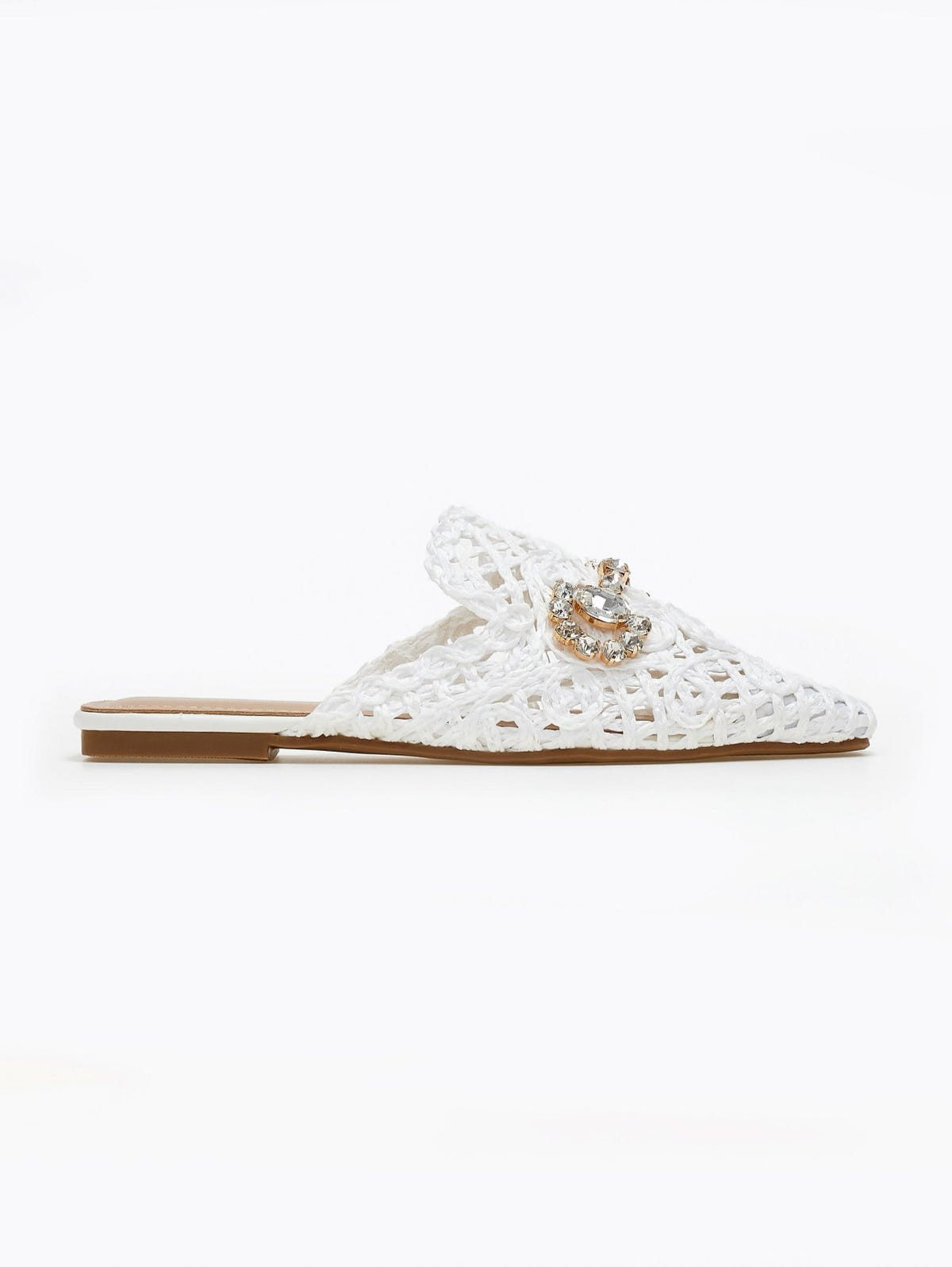 Mules κλειστά από ψάθα - Λευκό - thefashionproject.gr - ERYNN