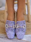 Mules κλειστά από ψάθα - Λιλά - thefashionproject.gr - ERYNN