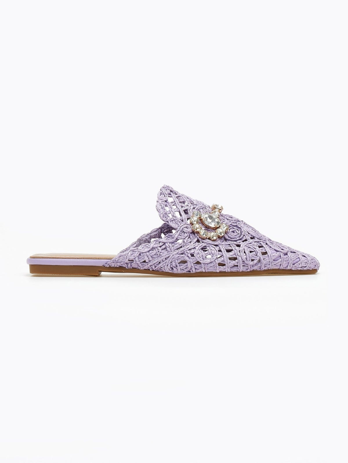 Mules κλειστά από ψάθα - Λιλά - thefashionproject.gr - ERYNN
