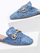 Mules κλειστά από ψάθα - Μπλε ανοιχτό - thefashionproject.gr - ERYNN