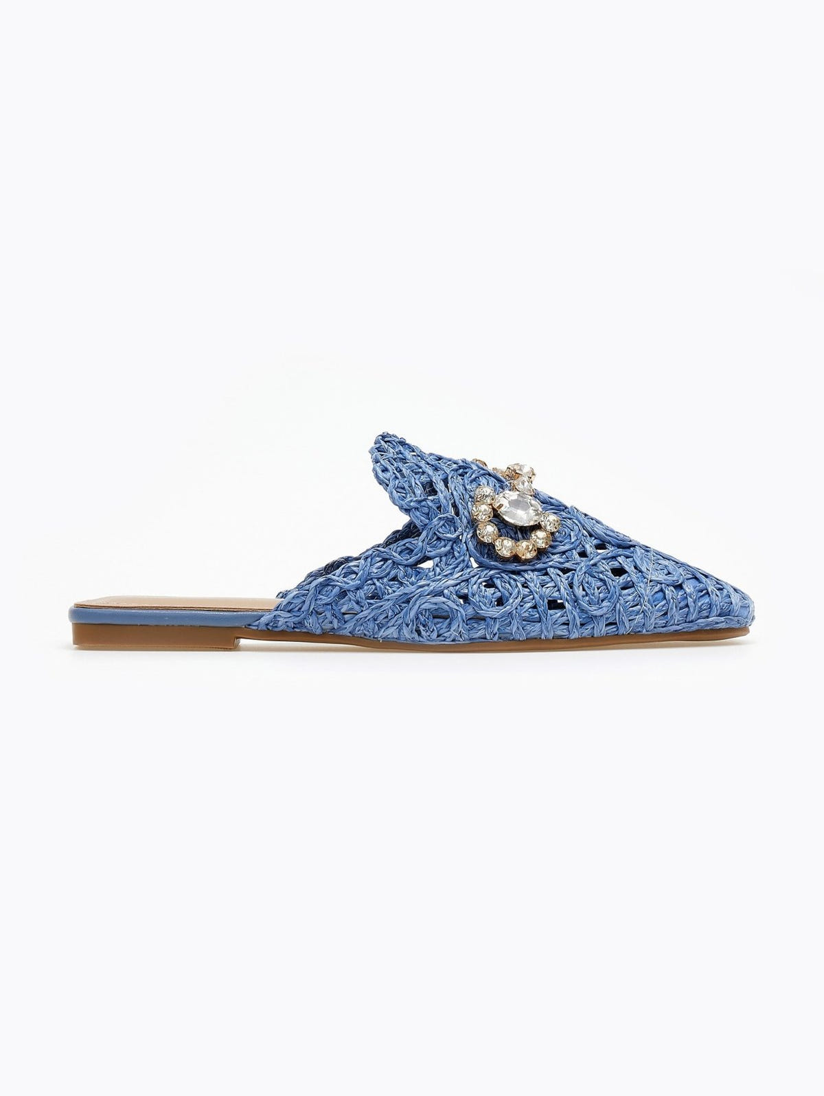 Mules κλειστά από ψάθα - Μπλε ανοιχτό - thefashionproject.gr - ERYNN