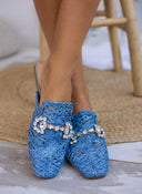 Mules κλειστά από ψάθα - Μπλε ανοιχτό - thefashionproject.gr - ERYNN