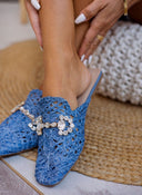 Mules κλειστά από ψάθα - Μπλε ανοιχτό - thefashionproject.gr - ERYNN
