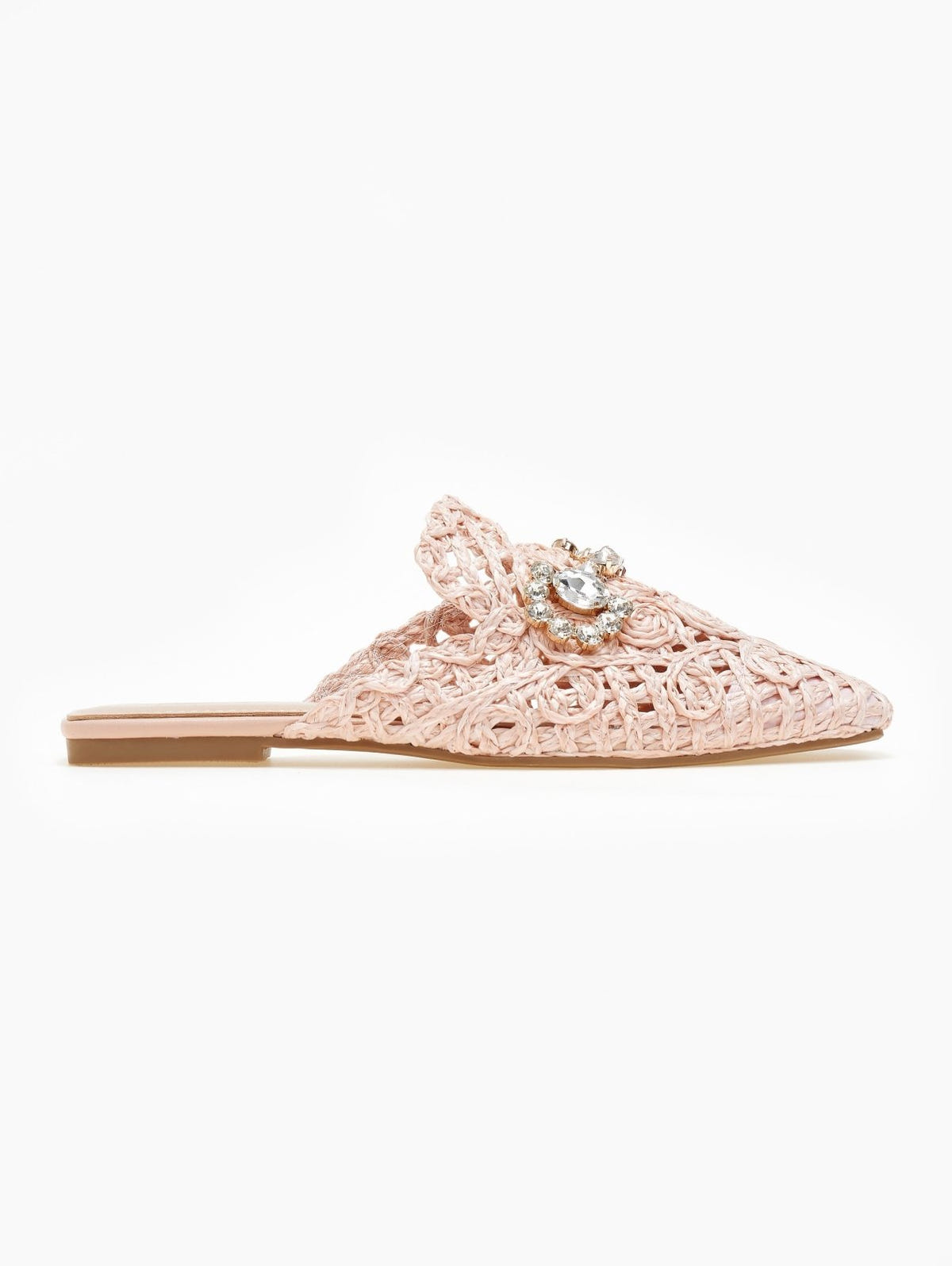 Mules κλειστά από ψάθα - Σομόν - thefashionproject.gr - ERYNN