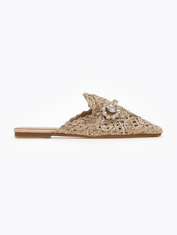 Mules κλειστά από ψάθα - Τάουπε - thefashionproject.gr - ERYNN
