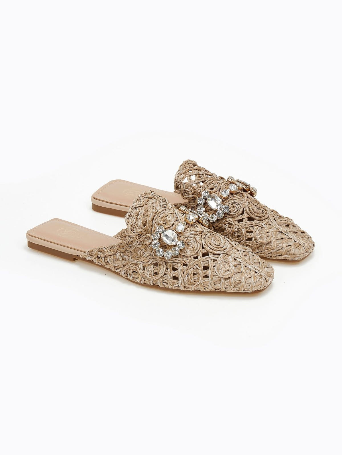Mules κλειστά από ψάθα - Τάουπε - thefashionproject.gr - ERYNN