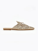 Mules κλειστά από ψάθα - Χρυσό - thefashionproject.gr - ERYNN
