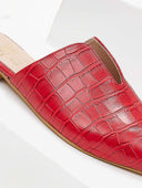 Mules κλειστά κροκό με άνοιγμα estil - Κόκκινο - thefashionproject.gr - Estil