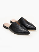 Mules κλειστά κροκό με άνοιγμα estil - Μαύρο - thefashionproject.gr - Estil
