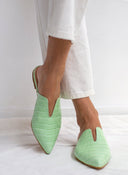 Mules κλειστά κροκό με άνοιγμα estil - Μέντα - thefashionproject.gr - Estil