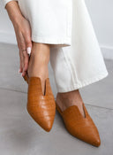 Mules κλειστά κροκό με άνοιγμα estil - Ταμπά - thefashionproject.gr - Estil