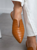 Mules κλειστά κροκό με άνοιγμα estil - Ταμπά - thefashionproject.gr - Estil