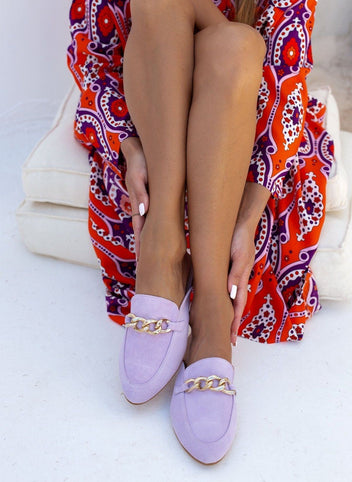 Mules κλειστά με αλυσίδα estil - Λιλά - thefashionproject.gr - Estil