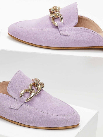 Mules κλειστά με αλυσίδα estil - Λιλά - thefashionproject.gr - Estil