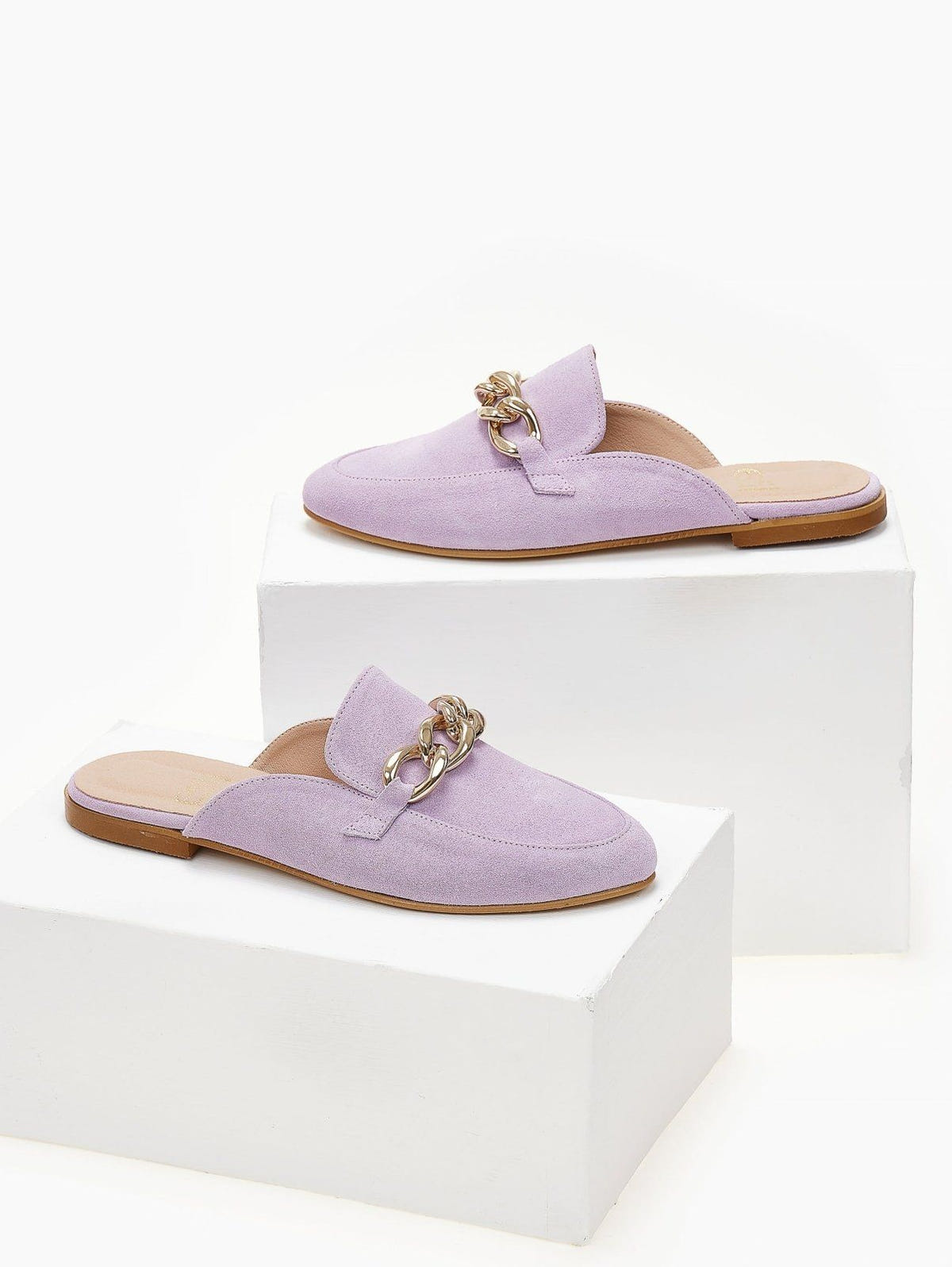 Mules κλειστά με αλυσίδα estil - Λιλά - thefashionproject.gr - Estil