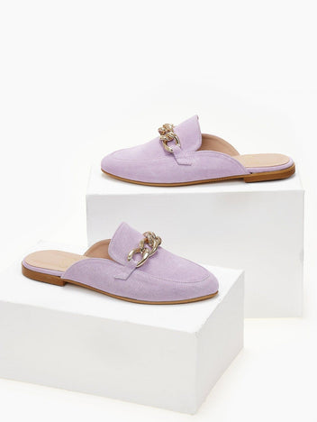 Mules κλειστά με αλυσίδα estil - Λιλά - thefashionproject.gr - Estil
