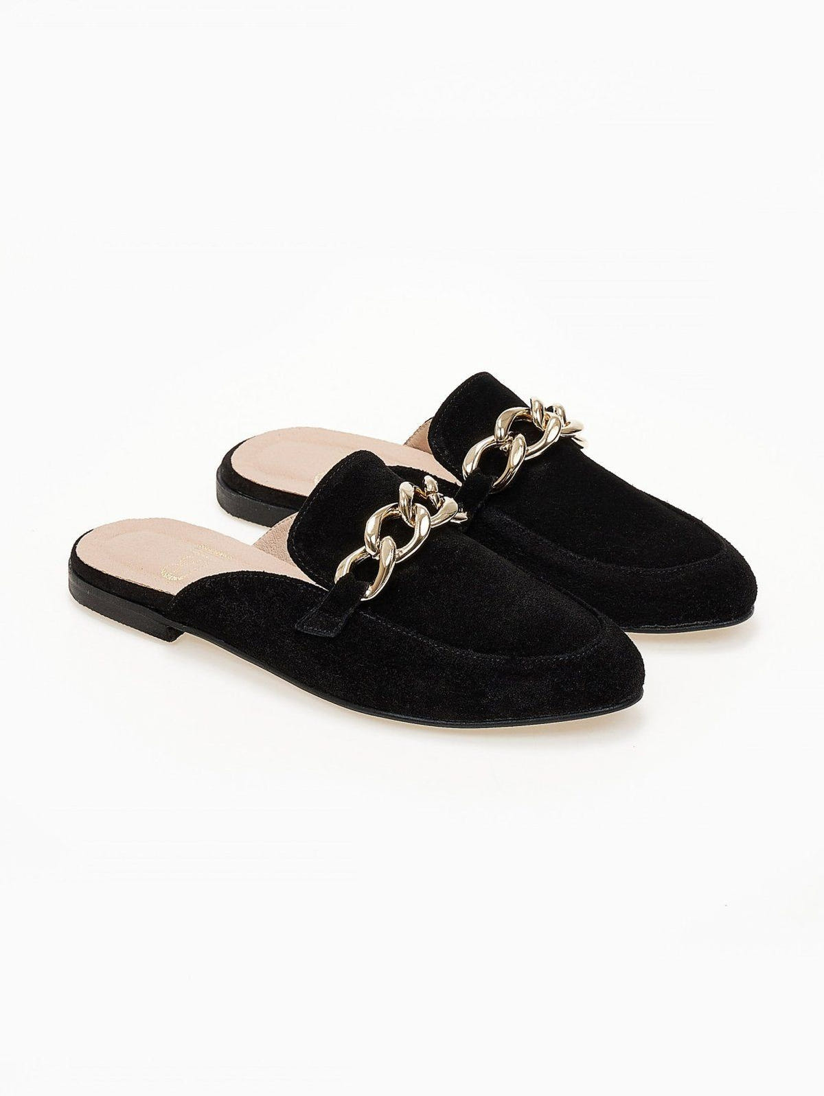 Mules κλειστά με αλυσίδα estil - Μαύρο - thefashionproject.gr - Estil
