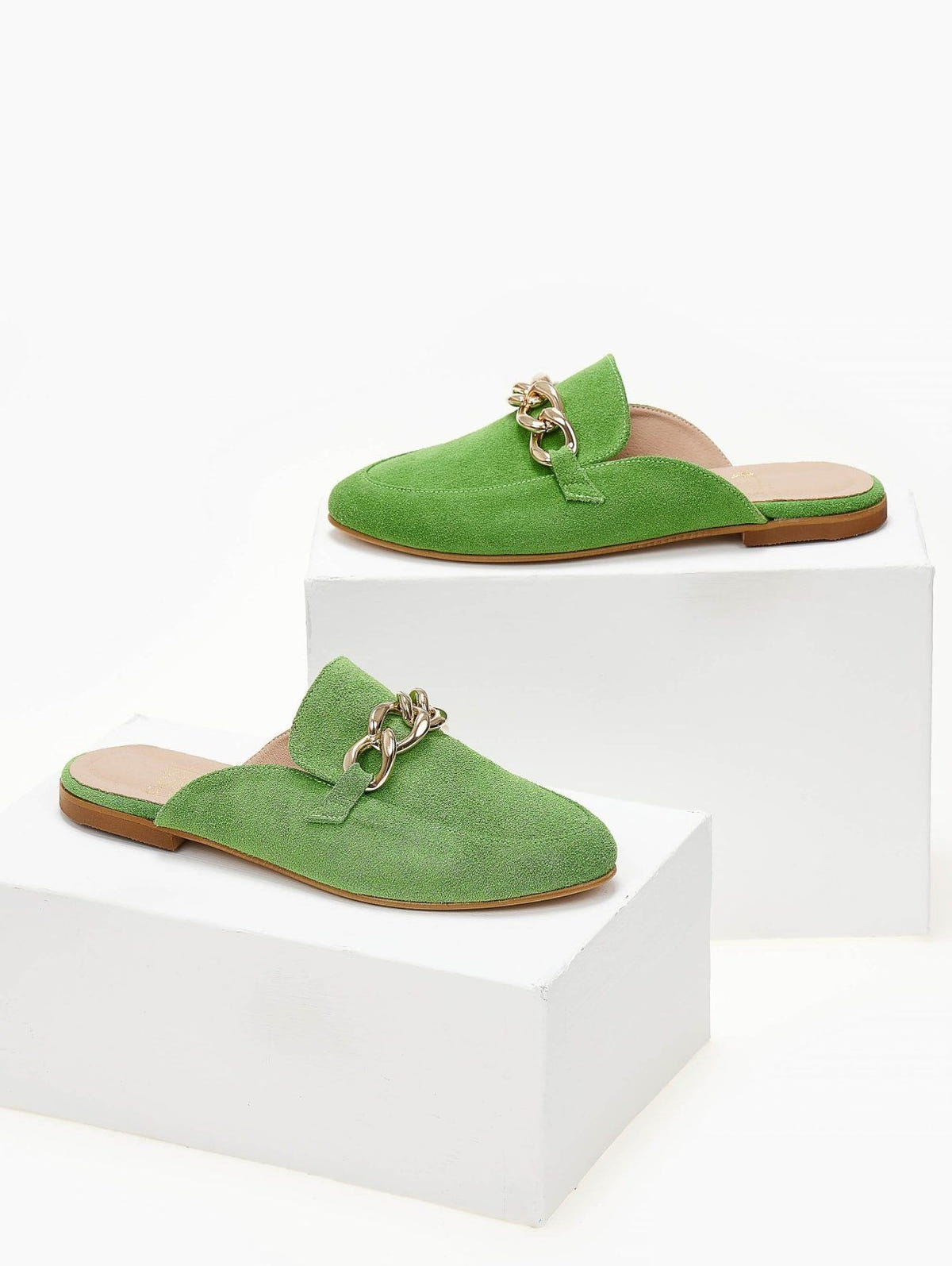 Mules κλειστά με αλυσίδα estil - Πράσινο - thefashionproject.gr - Estil