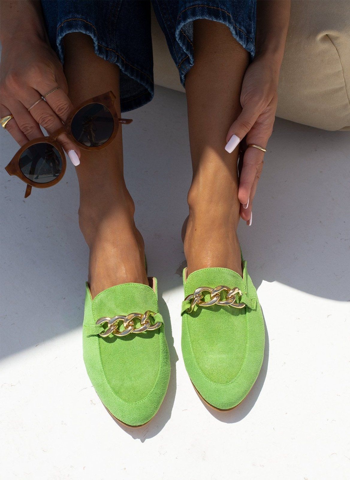 Mules κλειστά με αλυσίδα estil - Πράσινο - thefashionproject.gr - Estil