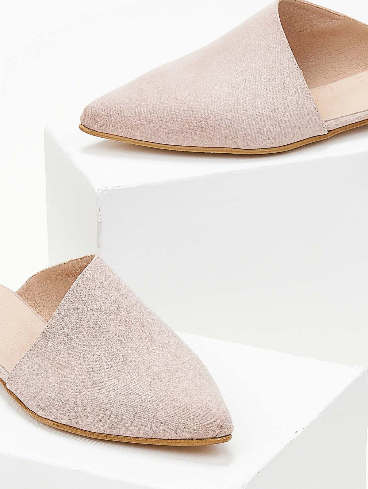 Mules κλειστά με ασύμμετρη φάσα estil - Nude - thefashionproject.gr - Estil