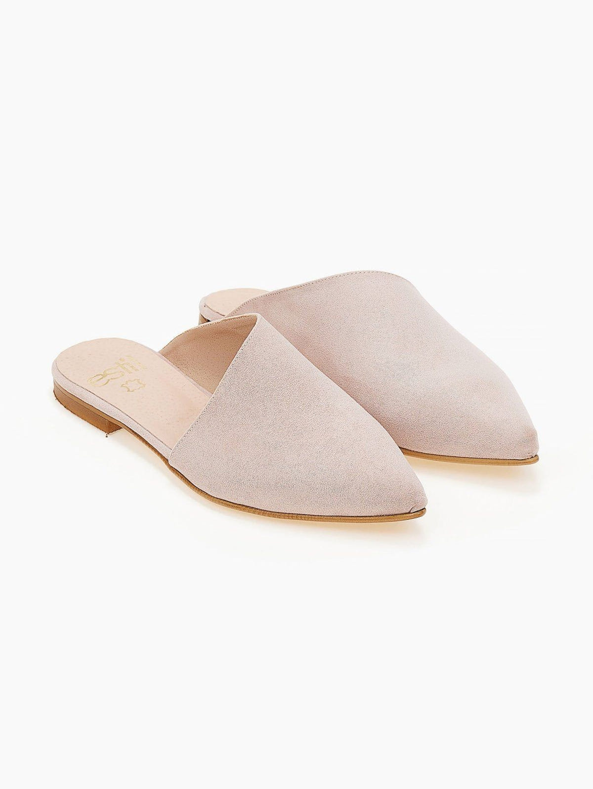 Mules κλειστά με ασύμμετρη φάσα estil - Nude - thefashionproject.gr - Estil