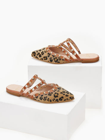 Mules κλειστά με τρουκς estil - Leopard - thefashionproject.gr - Estil