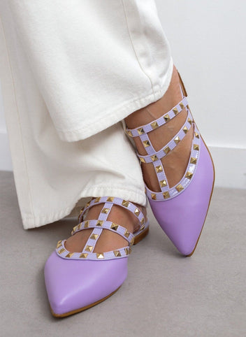 Mules κλειστά με τρουκς estil - Λιλά - thefashionproject.gr - Estil