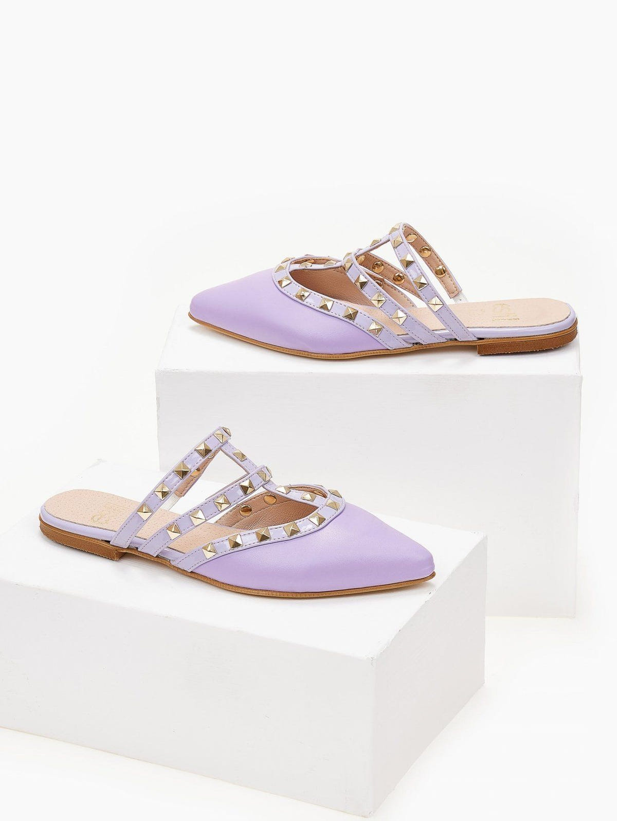 Mules κλειστά με τρουκς estil - Λιλά - thefashionproject.gr - Estil