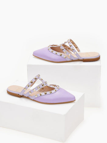 Mules κλειστά με τρουκς estil - Λιλά - thefashionproject.gr - Estil