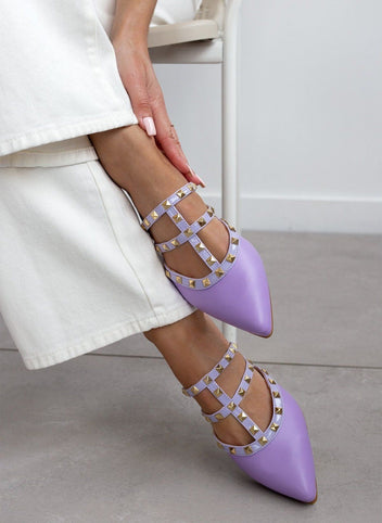 Mules κλειστά με τρουκς estil - Λιλά - thefashionproject.gr - Estil