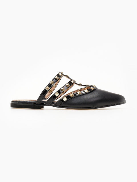 Mules with Studs - Black