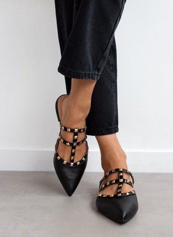 Mules κλειστά με τρουκς estil - Μαύρο - thefashionproject.gr - Estil