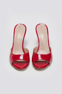 Mules λουστρίνι με λεπτό τακούνι TFP - Κόκκινο - thefashionproject.gr - TFP