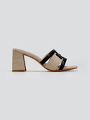 Mules με διχρωμία και σχέδιο ERYNN - Μαύρο - thefashionproject.gr - ERYNN