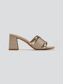 Mules με διχρωμία και σχέδιο ERYNN - Χρυσό - thefashionproject.gr - ERYNN
