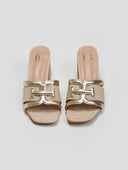 Mules με διχρωμία και σχέδιο ERYNN - Χρυσό - thefashionproject.gr - ERYNN