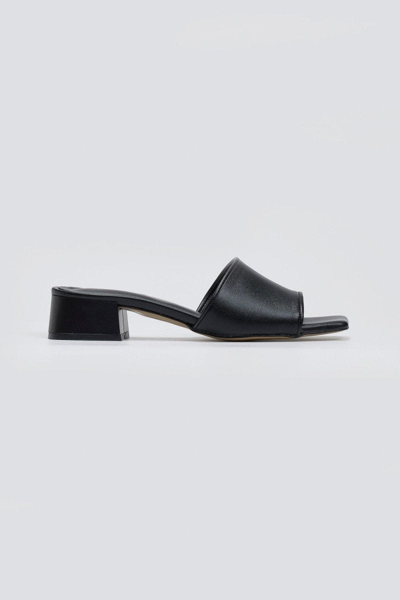 Mules με φαρδιά φάσα TFP - Μαύρο - thefashionproject.gr - TFP