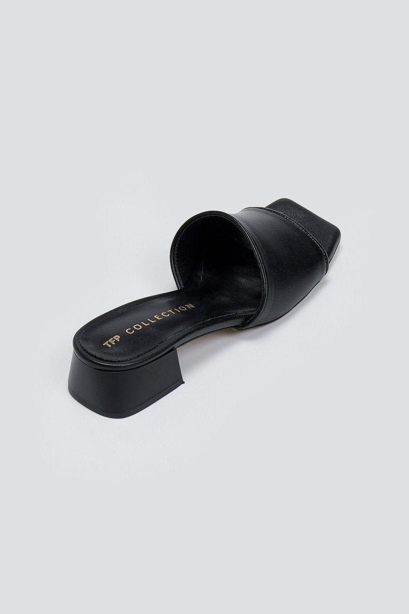 Mules με φαρδιά φάσα TFP - Μαύρο - thefashionproject.gr - TFP