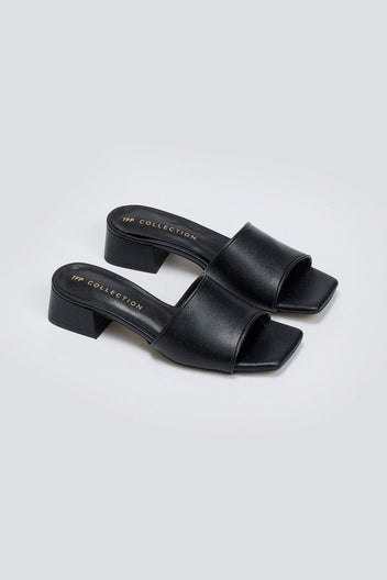 Mules με φαρδιά φάσα TFP - Μαύρο - thefashionproject.gr - TFP