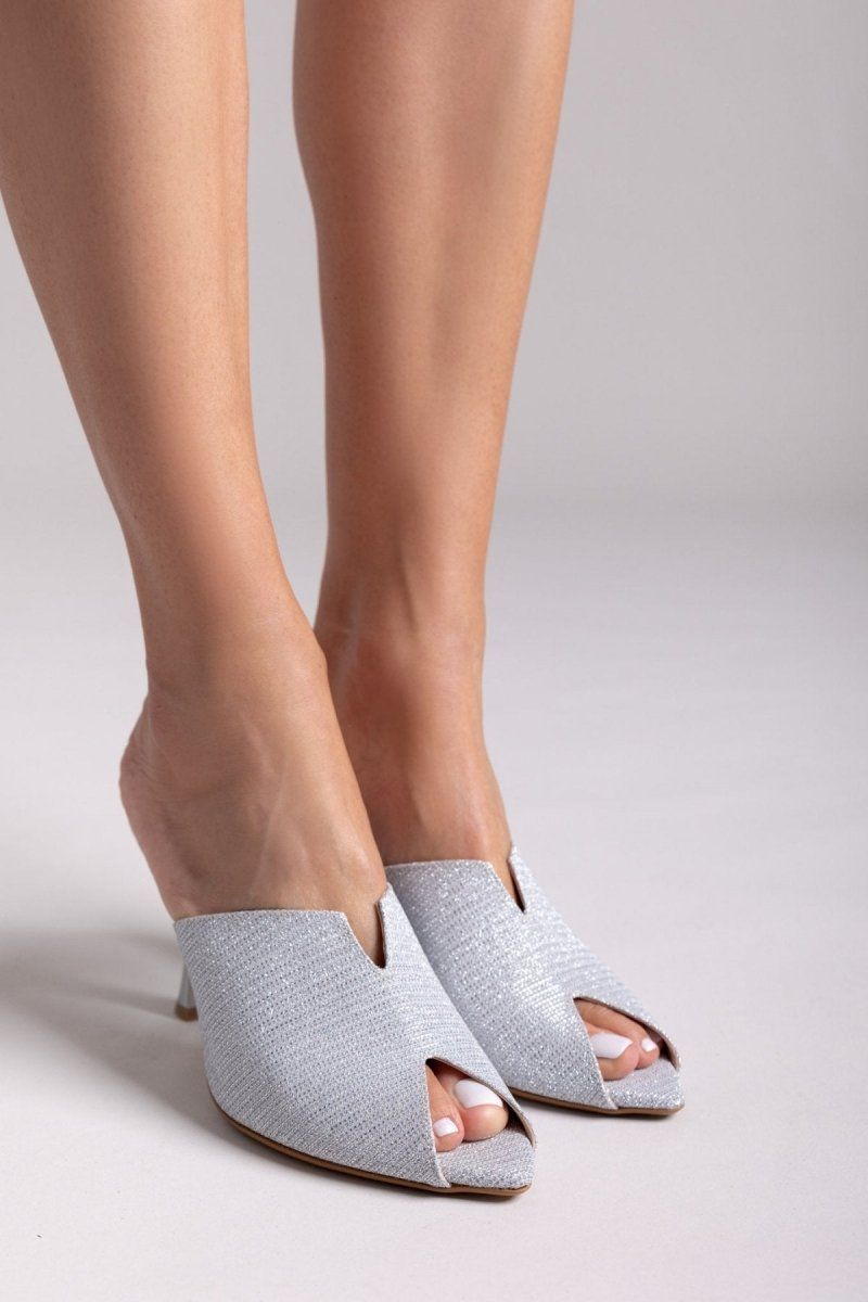 Mules με γκλίτερ Tfp - Ασημί - thefashionproject.gr - TFP
