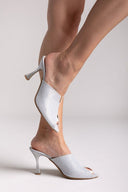 Mules με γκλίτερ Tfp - Ασημί - thefashionproject.gr - TFP