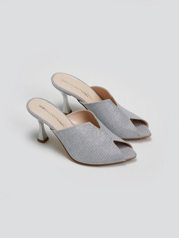 Mules με γκλίτερ Tfp - Ασημί - thefashionproject.gr - TFP