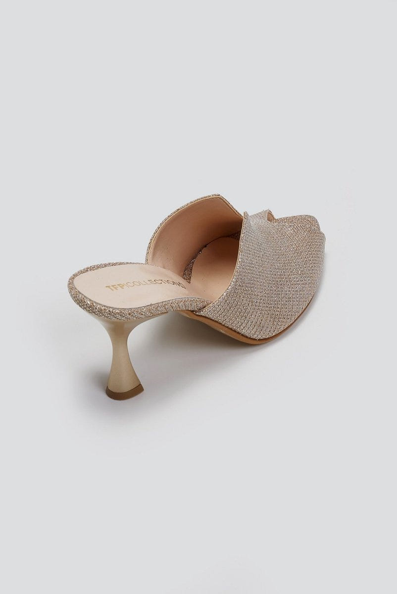 Mules με γκλίτερ Tfp - Nude - thefashionproject.gr - TFP
