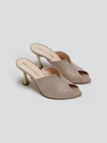 Mules με γκλίτερ Tfp - Nude - thefashionproject.gr - TFP