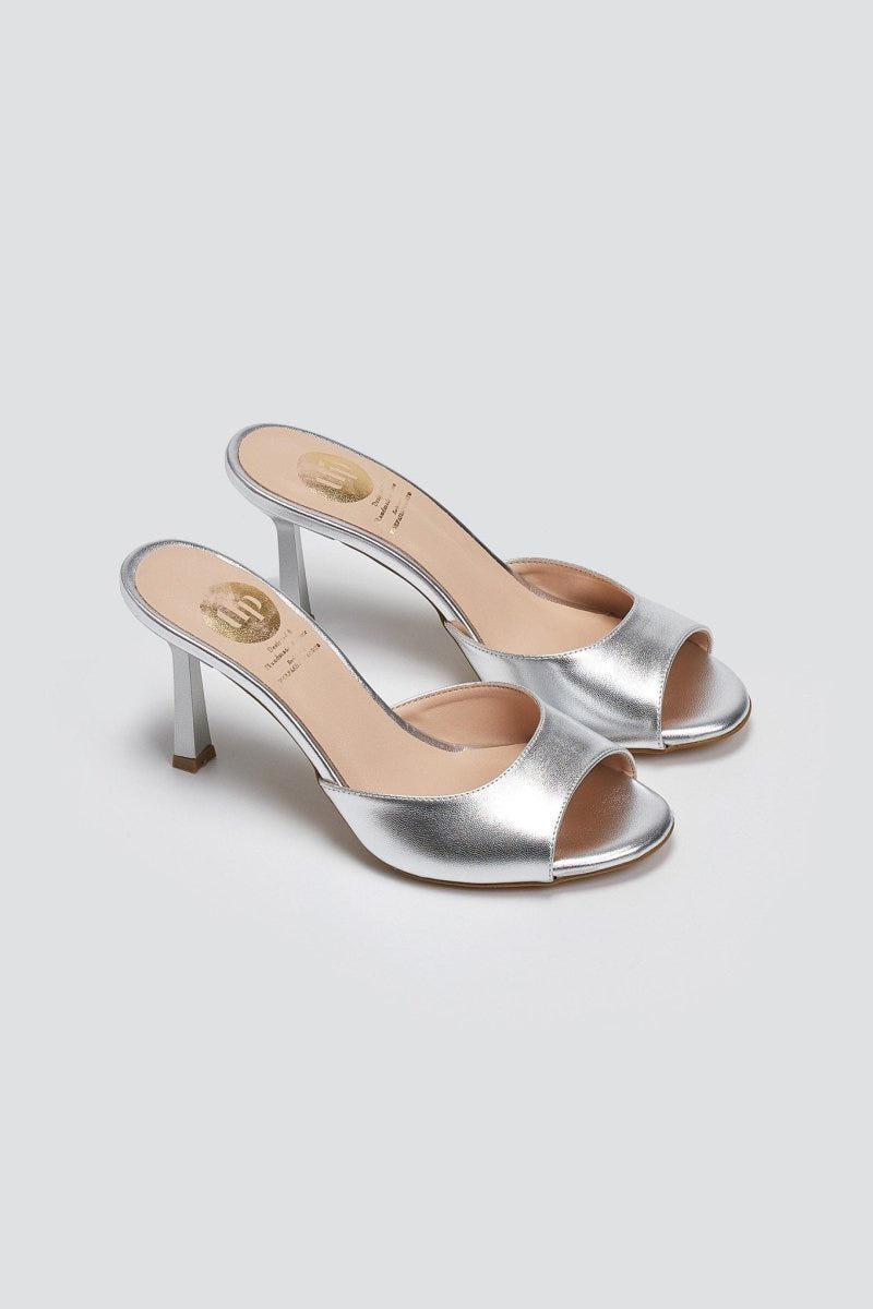 Mules με λεπτό τακούνι TFP - Ασημί - thefashionproject.gr - TFP
